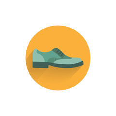 men shoes colorful flat icon with shadow. shoes flat icon