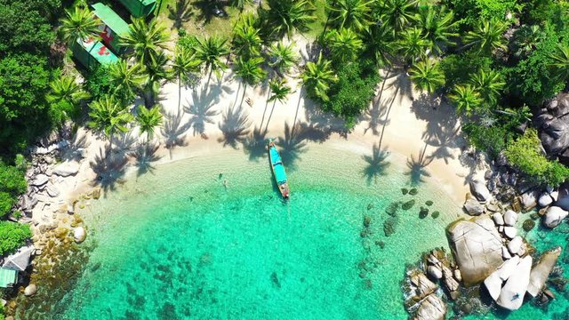 Aerial view Sai Nuan beach, koh Tao, Thailand