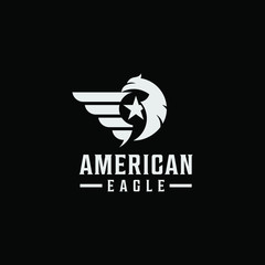 Amirican eagle flag logo design