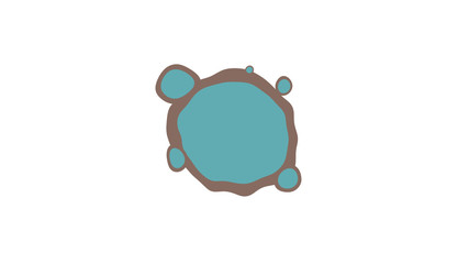 virus cell symbol icon flat