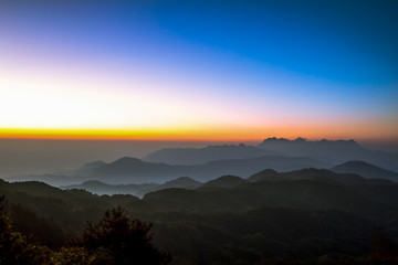 sunrise in the mountains