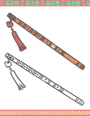 Vector illustration of chinese traditional instrument, dizi.