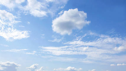 Naklejka na ściany i meble The beauty of blurred white clouds and blue skies as well as fresh air.