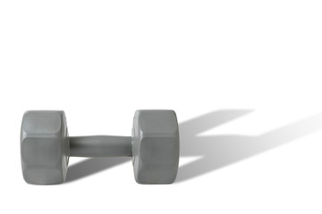 Dumbell with shadow isolated on white background