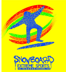 Snowboard printing and embroidery graphic design vector art
