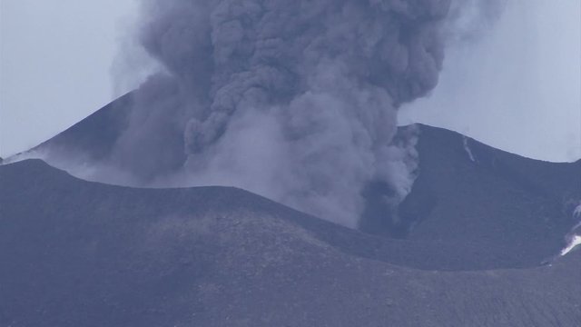 Volcano erupting on Papua New guinea Rabaul 