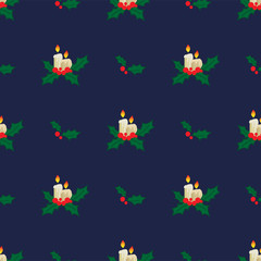 Christmas Candle. Happy New Year and Christmas. 