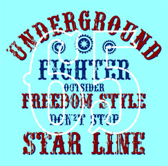 underground print graphic design vector art