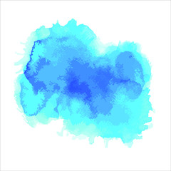 blue watercolor brush of splash on white.Vector Eps10