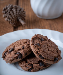 Chocolate chip cookies on a plate