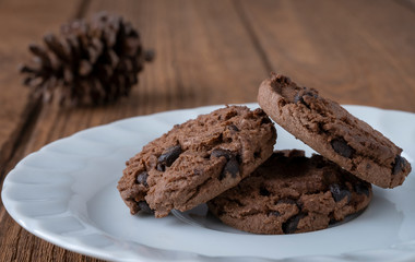 Chocolate chip cookies on a plate