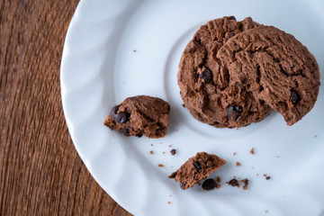 Chocolate chip cookies on a plate