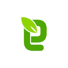 letter e simple ecology leaf colorful symbol logo vector