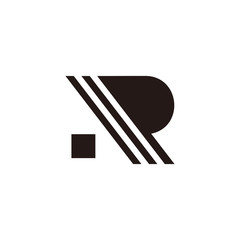 letter p abstract roof window home symbol logo vector