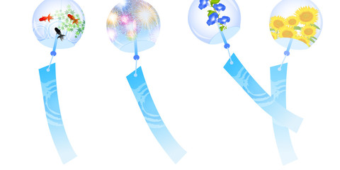 暑中見舞い　金魚　夏　背景