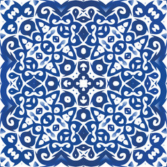 Ethnic ceramic tile in portuguese azulejo.