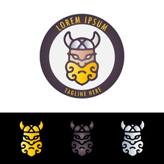 SET OF VIKING LOGO DESIGN TEMPLATE, WITH SIMPLE ELEGANT AND MODERN MINIMALIST STYLE.LOGO COLLECTION.