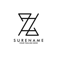 Initial letter Z typography logo designline art logo inspiration vector icon illustration custom logo design vector