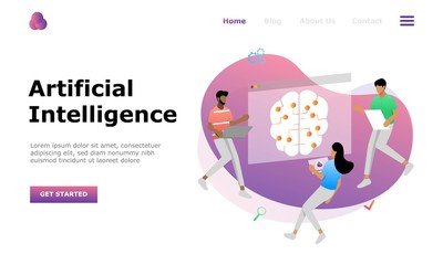 Artificial Intelligence Vector Illustration Concept, Suitable for web landing page, ui, mobile app, editorial design, flyer, banner, and other related occasion