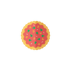 Pizza vector icon symbol delicious food isolated on white background
