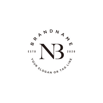 letter NB logo design vector
