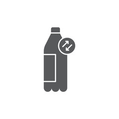 Recycle plastic bottle vector icon symbol isolated on white background