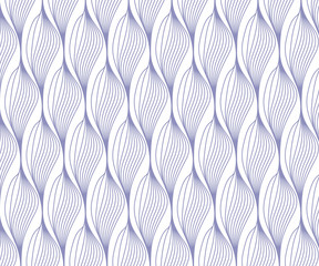 Linear vector pattern, repeating petals, violet line 