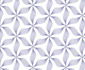 Linear vector pattern, repeating petals, violet line 
