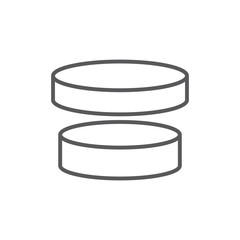 Round box vector icon symbol isolated on white background