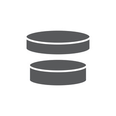 Round box vector icon symbol isolated on white background