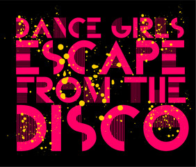 disco and dance themed print graphic design vector art