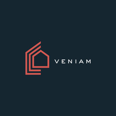 Abstract house logo icon design template vector