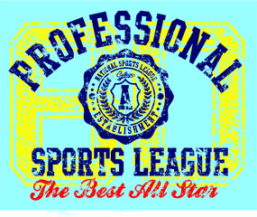College Professional sports print embroidery graphic design vector art