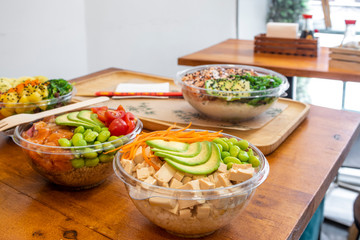 Poke bowl of fresh fish and vegetables