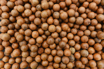 Macadamia nuts texture Background  with dried - Fresh macadamia nut shelled from natural high protein for to drying