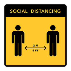 Social distancing banner. Keep the 2 meter distance. Coronovirus epidemic protective.