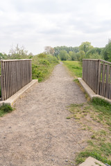 walkway over a wooden bridge