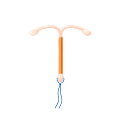 Methods of birth control: IUD, intrauterine device. Vector illustration cartoon flat icon isolated on white background.