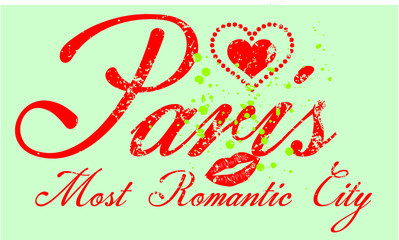 Paris romantic city graphic design vector art