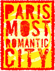 Paris romantic city graphic design vector art
