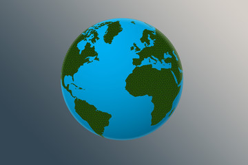 glode textured green and blue, earth day illustration