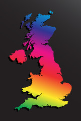 Creative lgbt map country United Kingdom, Britain