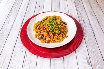 Delicious noodle dish with yakisoba