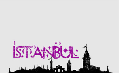 Fototapeta premium istanbul city print and embroidery graphic design vector art