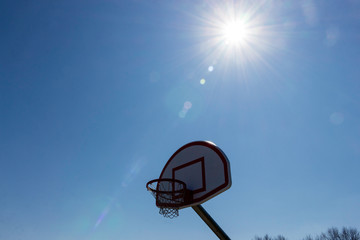 Basketball Hoop Against Blue Sky