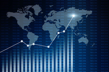 2d rendering Stock market online business concept. business Graph 