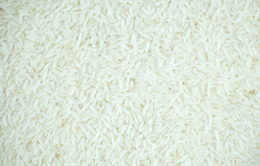 close up on white rice background