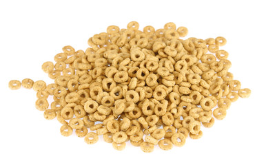 close up on cereal isolated on white background