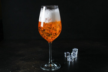 orange lemonade citrus, ice drink beverage soda Menu concept. food background. top view copy space for text