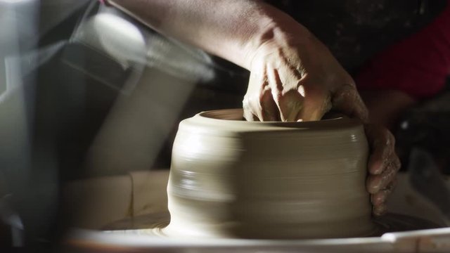 stock video footage potter, ceramist, thrower